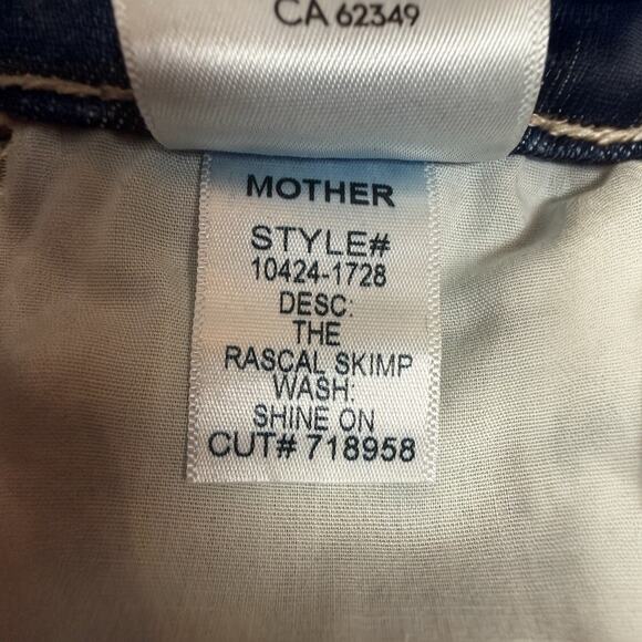 Mother Jeans Rascal Skimp Dark Denim Straight Leg Stretch Jeans NWT Size 26 - Picture 12 of 12